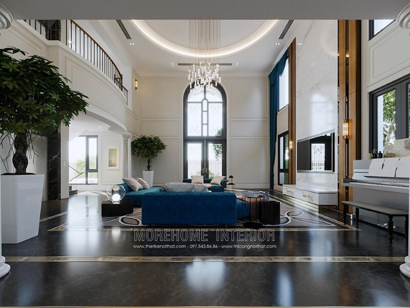 Trang trí nội thất phòng khách đẹp tại biệt thự Hải phòng Thiết kế phòng khách biệt thự