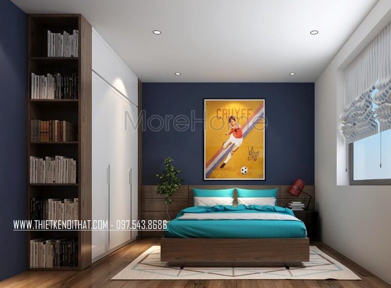 Tranh treo tường canvas mang đến sự sinh động cho không gian, là điểm nhấn cho khu vực đầu giường ngủ